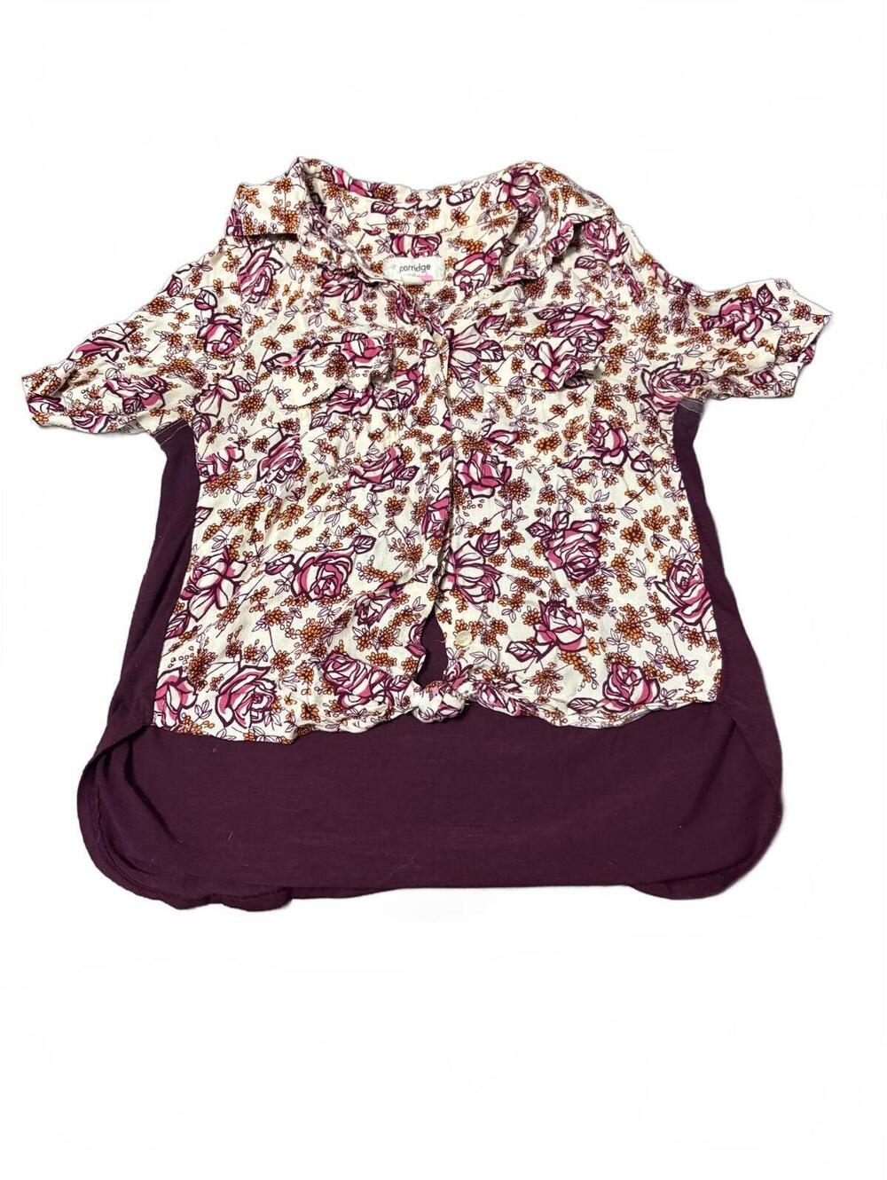 Porridge XXSP Floral and Burgundy Casual Top